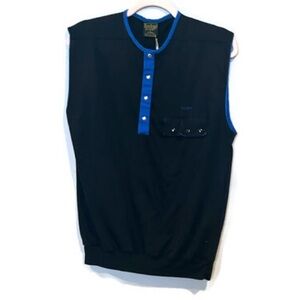 Bonjour Vintage Black and Blue Vest